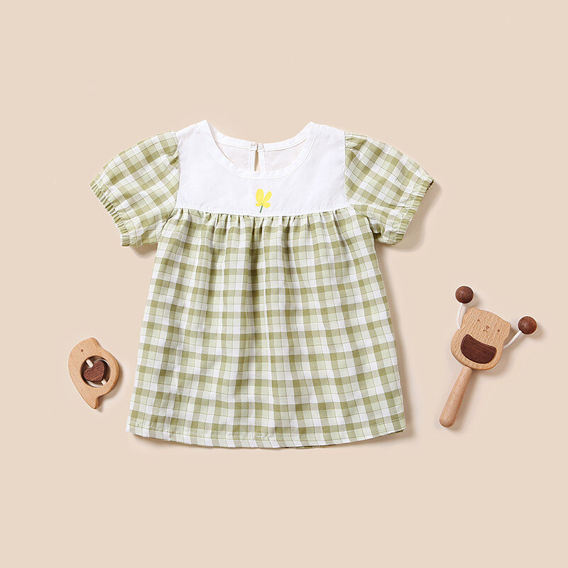 Vestido de algodón para bebé, ropa de moda para niña, vestido de princesa de dibujos animados de frutas, novedad de verano 2022