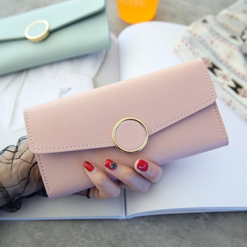 Kobiety długie portfele portfele luksusowe okrągłe portfele Shap dla pań dziewczyna pieniądze kieszeń posiadacz karty damskie portfele telefon Clutch Bag