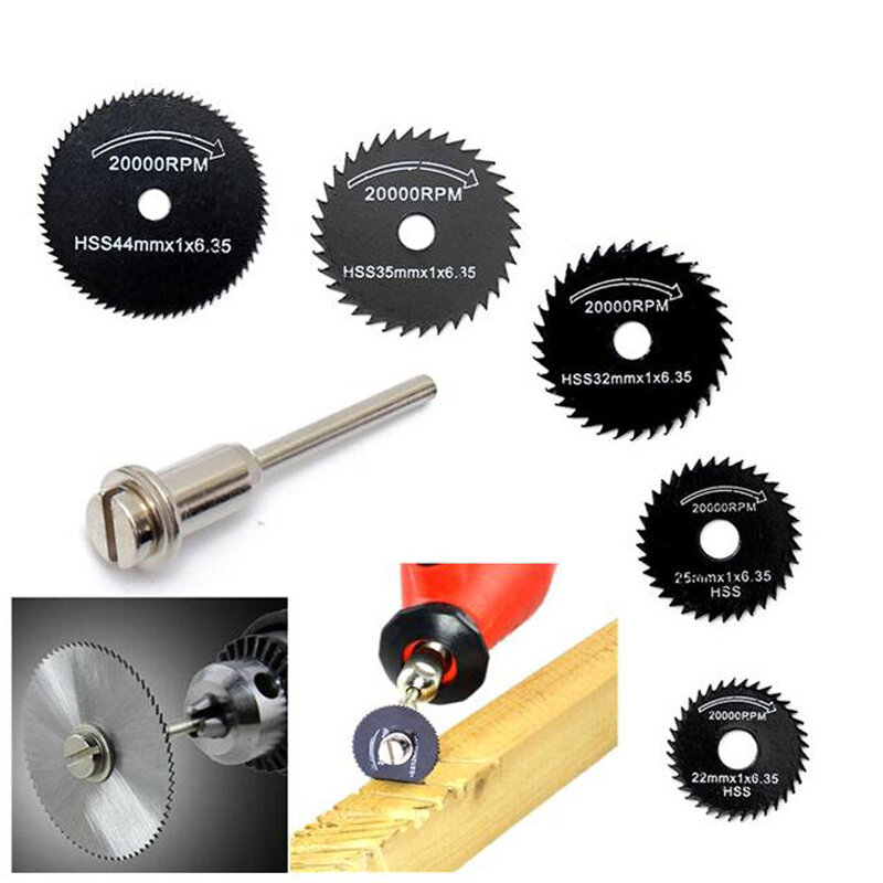 6 Pcs Mini Circular Saw Blade Set HSS Cutting Disc Rotary Alat Aksesoris Compatialble untuk Dremel-Kayu Plastik Aluminium