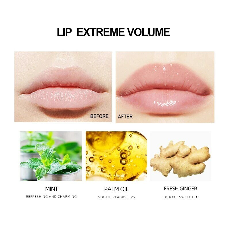 5ml Sexy Plump Lip Plumper Lasting Moisturizing Lip Gloss Lips Repairing Reduce Fine Lines Lip Balm Lipstick Cosmetics TSLM2