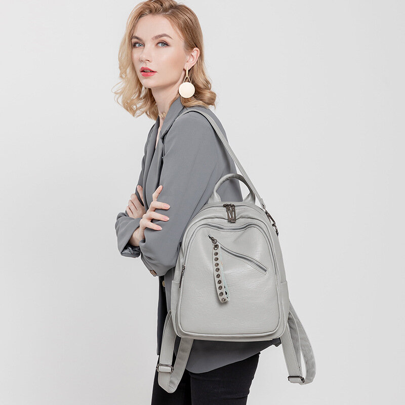 2021 weibliche Tasche Rucksack Mode Niedlichen Wasserdichte Kawaii Reisetasche Kleine Leder Schule Mädchen Taschen für Frauen Gepäck-taschen