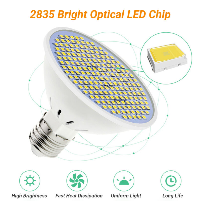Ampoule LED E27/E26, projecteur 126 200 300, lumière AC 86-265V pour éclairage intérieur, économie d'énergie SMD 2835, lampe Lampada Cup