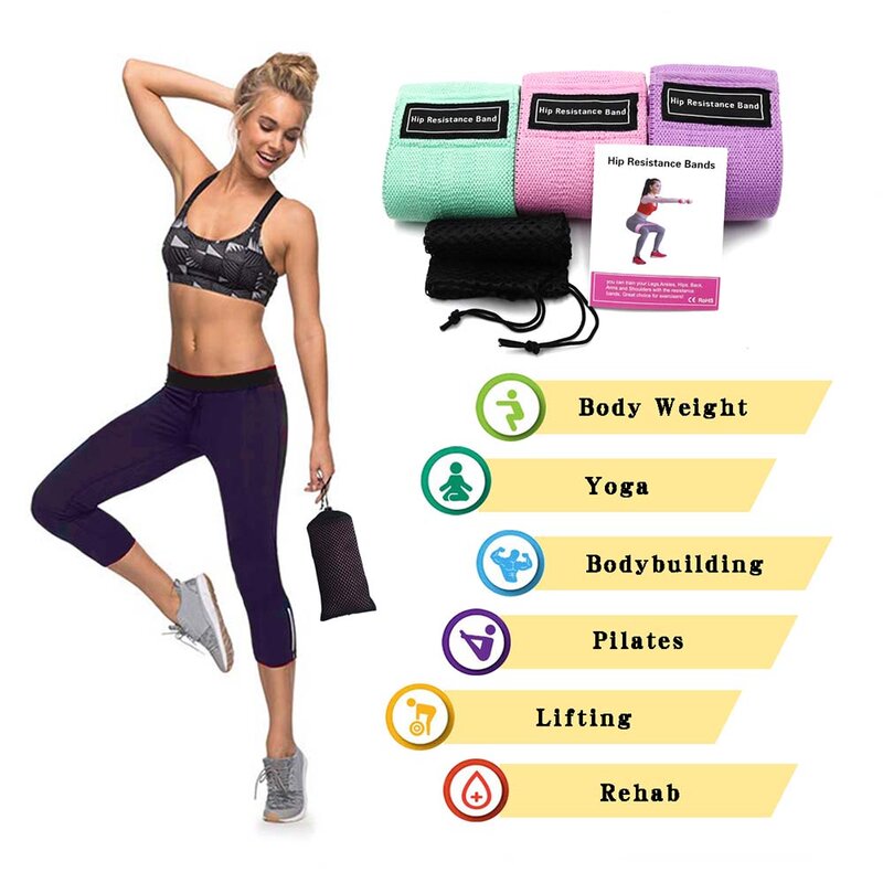 2021 Unisex Booty Band Hip Circle Loop Resistance Band Workout Oefening Voor Benen Dij Glute Butt Squat Bands Non-slip Ontwerp