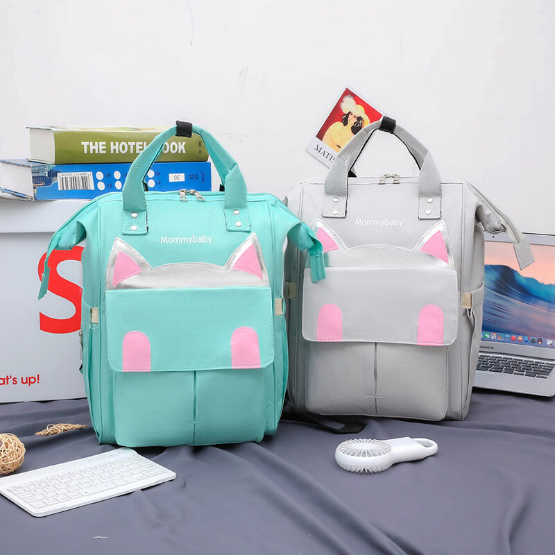 Детский рюкзак 25x16x40 см, многофункциональная Уличная Повседневная сумка для подгузников на детскую коляску, с мультяшным рисунком, в стиле п...