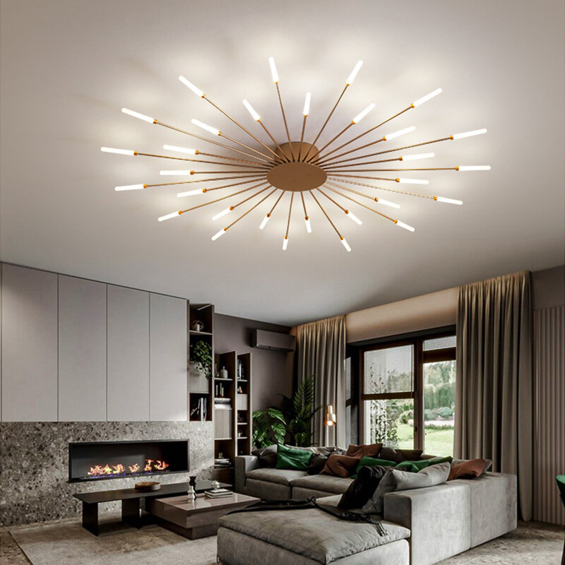 Candelabro led de fuegos artificiales para sala de estar, lámpara de techo moderna para dormitorio y hogar, gran oferta
