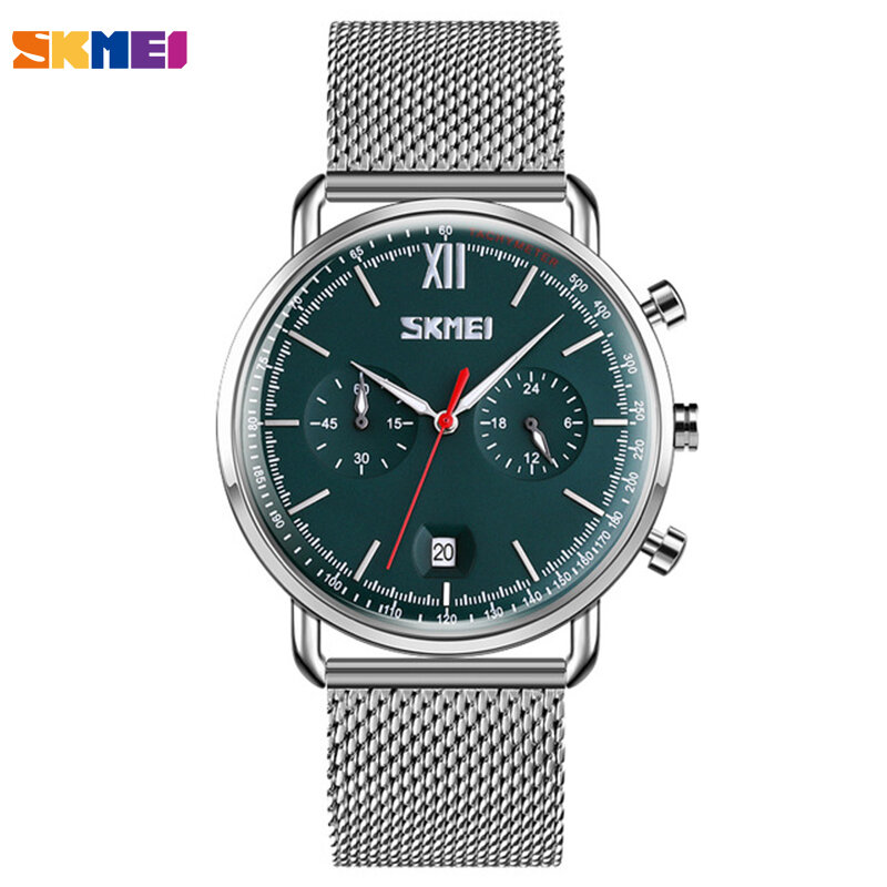 SKMEI Top marka zegarek kwarcowy nowe mody Bussiness LuxuriousClassic męskie zegarki Mesh zegarek wodoodporny zegarek sportowy dla mężczyzn