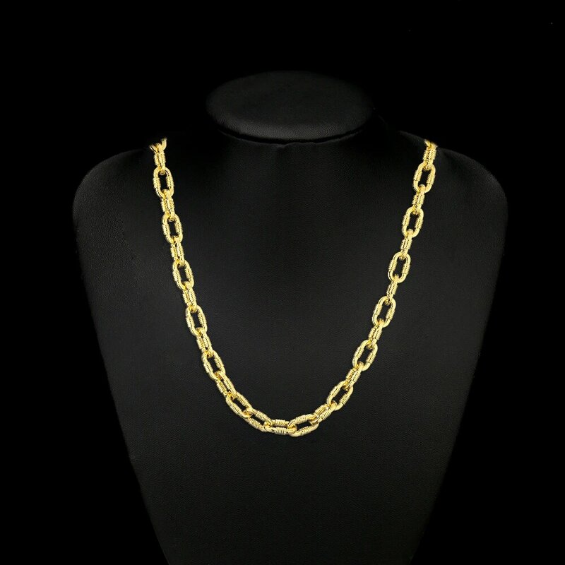 ASCONA 8-24 Inch Cuban Necklace Bracelet Hip Hop Jewelry Collar Gold Silver CZ Clasp, Suitable for Men's Rapper Necklace Link