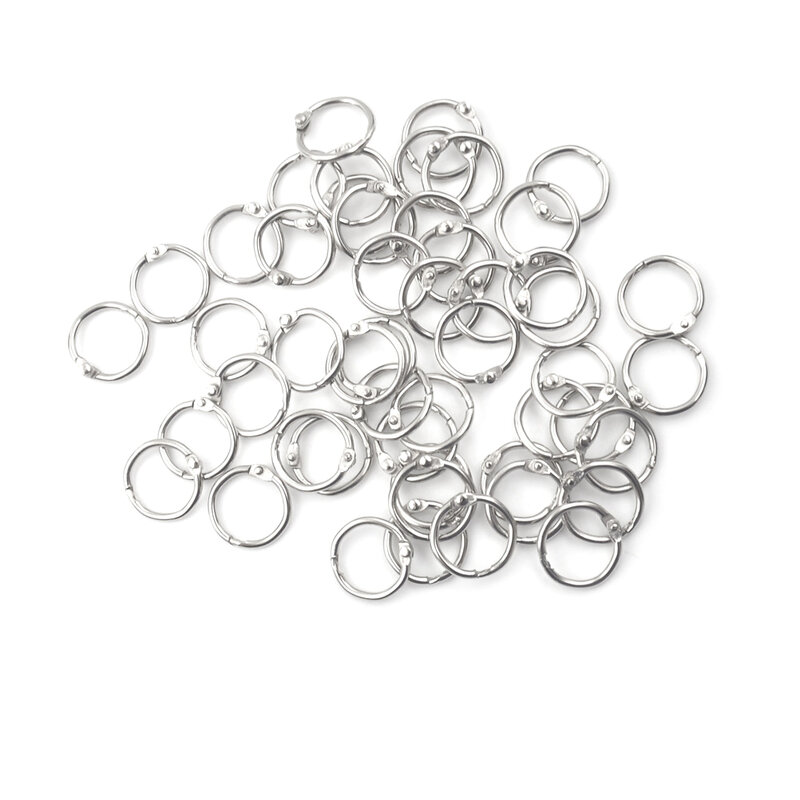 50Pcs/lot Staple Book Binder 20mm Outer Diameter Loose Leaf Ring Keychain Circlip Ring