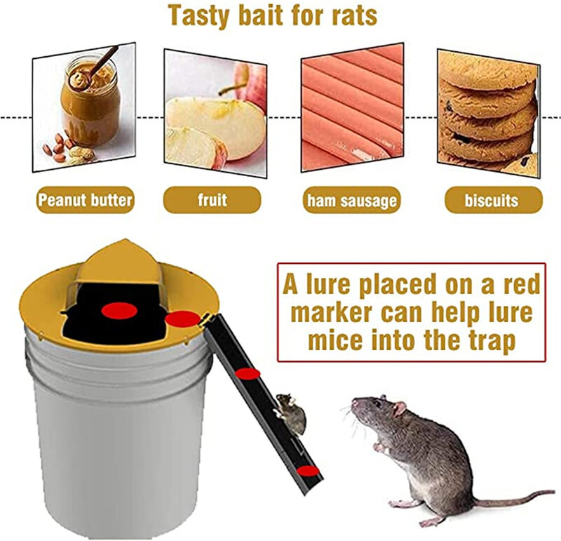 Reutilizable inteligente trampa para ratas ratones de plástico Flip 