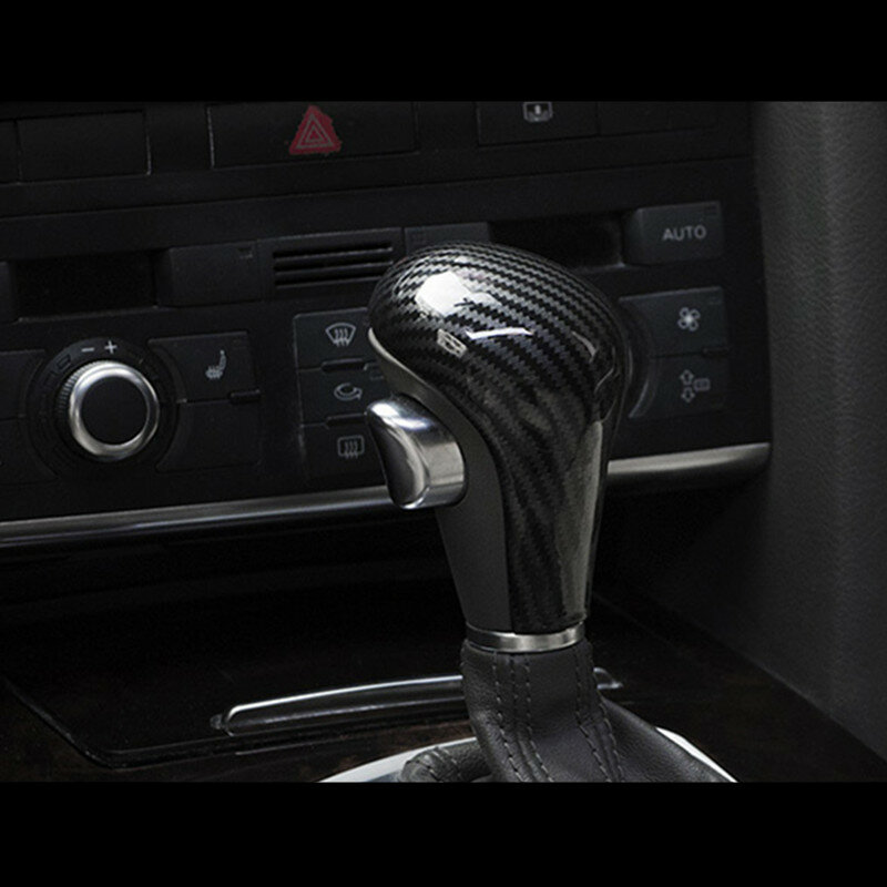 Car Styling Console Del Cambio Testa del Manico Telaio di Copertura In Fibra di Carbonio Adesivo Per Audi A4 B8 B9 A5 A6 A7 Q7 q5 Accessori Interni