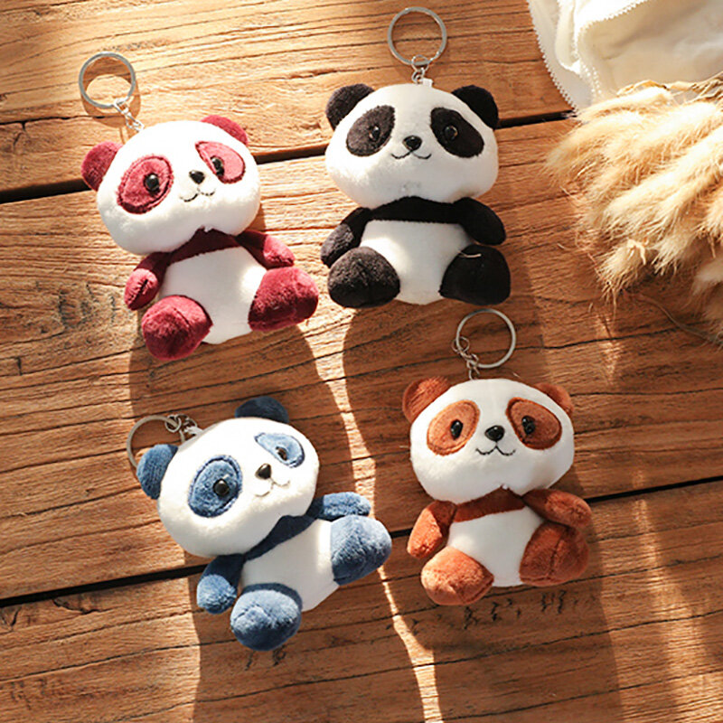 دمية حيوان الباندا الجميلة 10 سنتيمتر للأطفال ، 4 ألوان ، سلسلة مفاتيح ، قلادة ، ألعاب قطيفة ، هدية