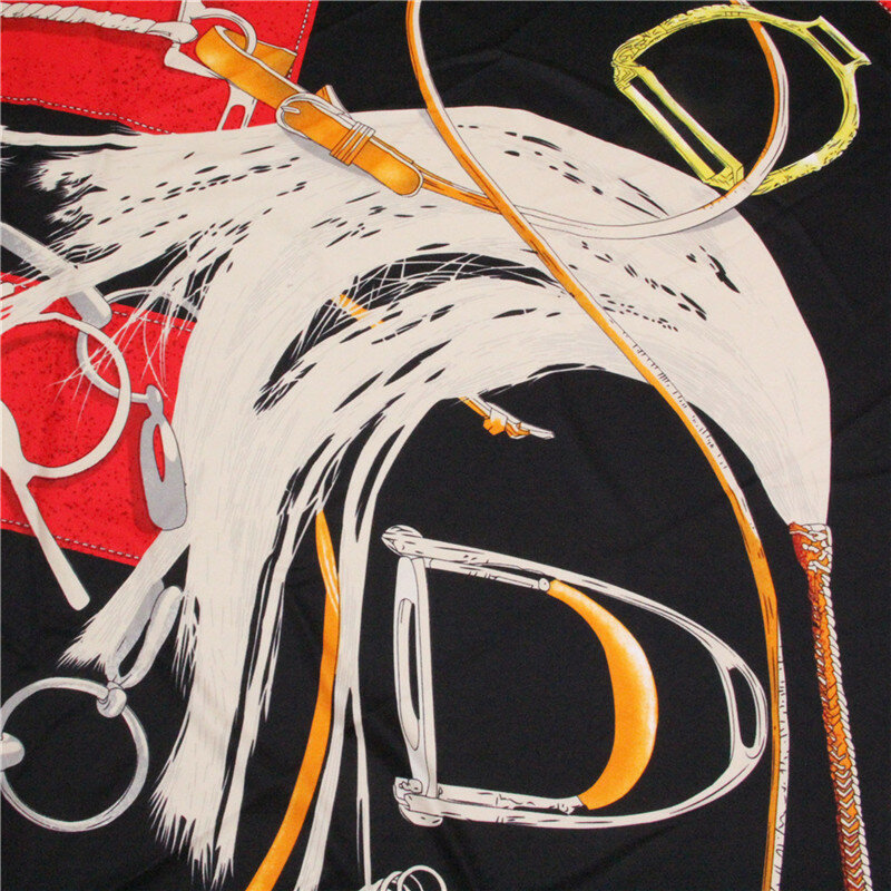 Bufanda de seda de sarga con diseño de París, chal de 130cm y 130cm, Animal, marca de lujo, 130