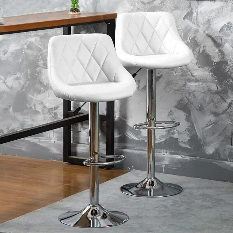 2Pcs/Set Bar Chair Leisure Leather Swivel Bar Stools Chairs Height Adjustable Pneumatic Pub Chair Home Kitchen Office Chair HWC