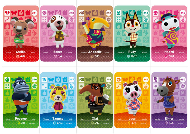 Juego de cartas croxing de animales, Set de tarjetas NFC serie 4 (100-301), NS, Switch, 3DS, Ntag215, 400 unidades