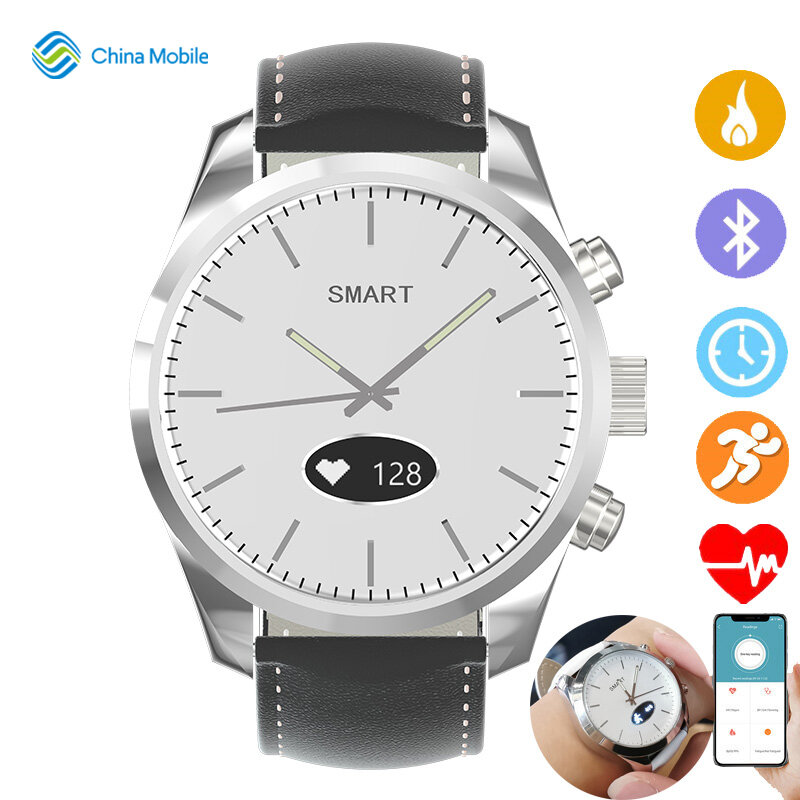 Hybrid Smartwatch di Frequenza Cardiaca Monitor di Pressione Sanguigna Intelligente Vigilanza di Forma Fisica Tracker Sonno Inseguimento per ios Android