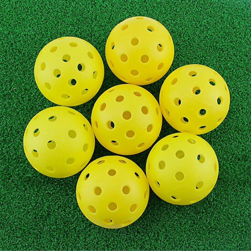 Bolas de Pickleball duraderas para exteriores, 40 agujeros, accesorios de entrenamiento, 74mm, bolas de pepinillo estándar, paquete de 12 unidades