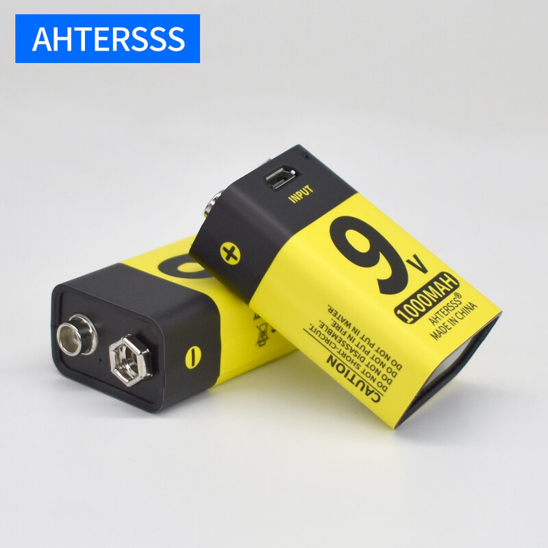 9v usb rechargeable battery lithium 6f22 9V li-ion batteries for multimeter Smoke alarm metal detector etc batteries