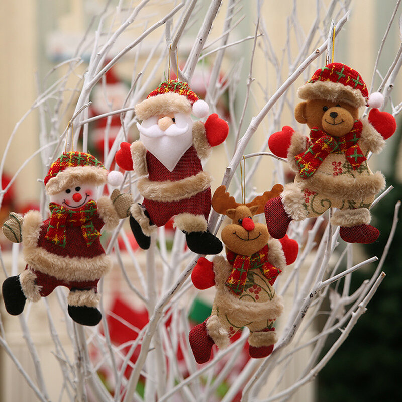 Decoración navideña para el hogar, muñeco de Papá Noel, muñeco de nieve, alce, árbol de Navidad, adornos navideños para el hogar, decoración colgante para el hogar de Año Nuevo 2021