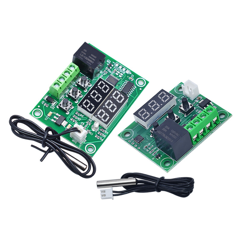 Termostato digital de control de temperatura, placa de interruptor, caja W1209, 50-100CM, azul/rojo, DC 12V