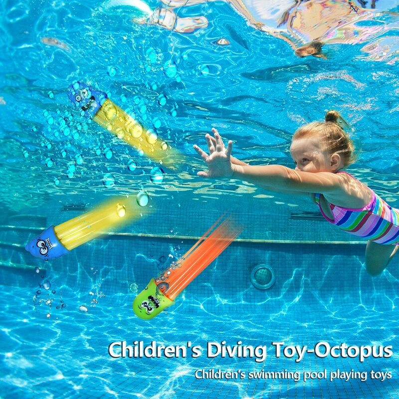 Crianças brinquedo de plantas esportes piscina polvo forma mergulho formação brinquedos crianças verão jogar presentes cor aleatória 3pcs