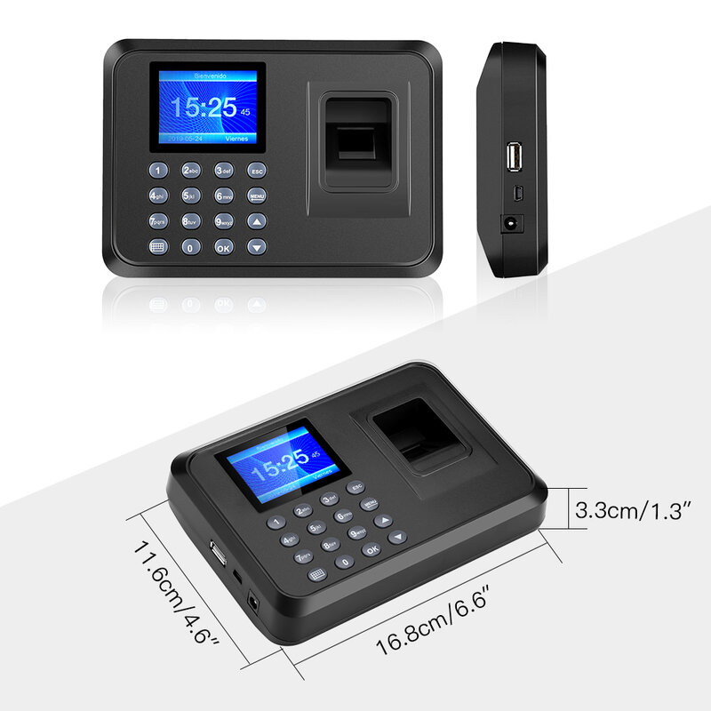 2022.Biometric Fingerprint Time Attendance System Clock Recorder Employee Recognition Recording Device Electronic Machine