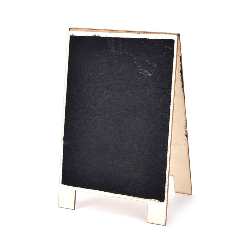 Mini quadro-negro de madeira com suporte de madeira, estilo rústico, 10 cm x 9cm