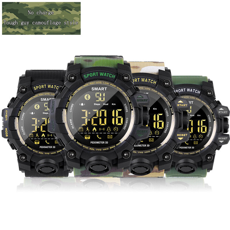 Camouflage Smart Uhr Outdoor Sport Camouflage Freies Lade Wasserdichte Telefon Informationen Erinnerung Student Elektronische Uhr