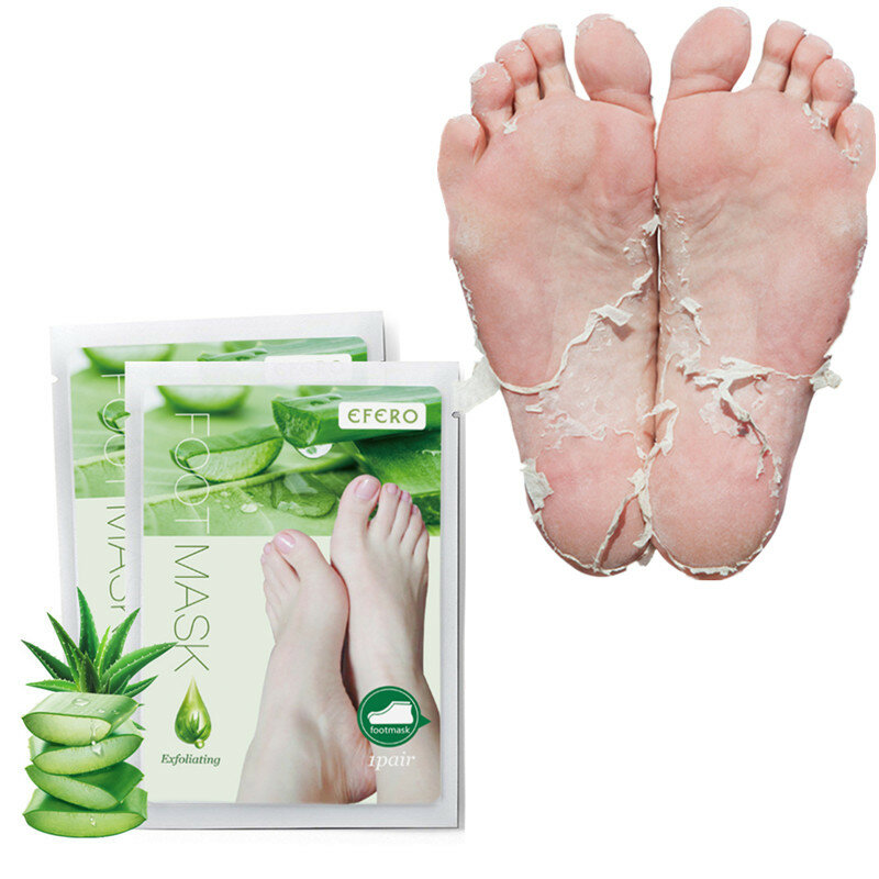 Aloe vera pé máscara peeling para pernas pés máscara esfoliante meias esfrega para pedicure anti crack calcanhar remover a pele pé remendo