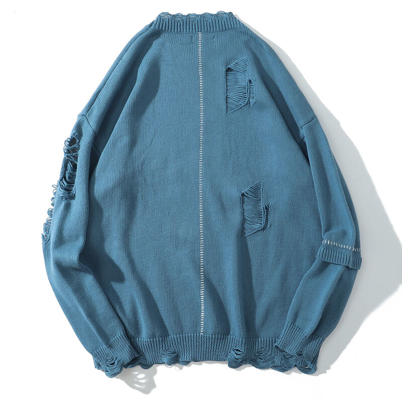 Модный потертый джемпер с дырками, свитеры, уличная одежда для женщин и мужчин, повседневный Свободный вязаный пуловер в стиле хип-хоп Харад...
