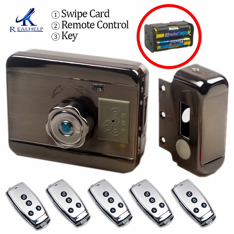 No Wiring Electric Rim Lock for Metal Door Gate Electric Door Lock Opener 125KHZ RFID Card Lock Keyless Lock  Electric Release