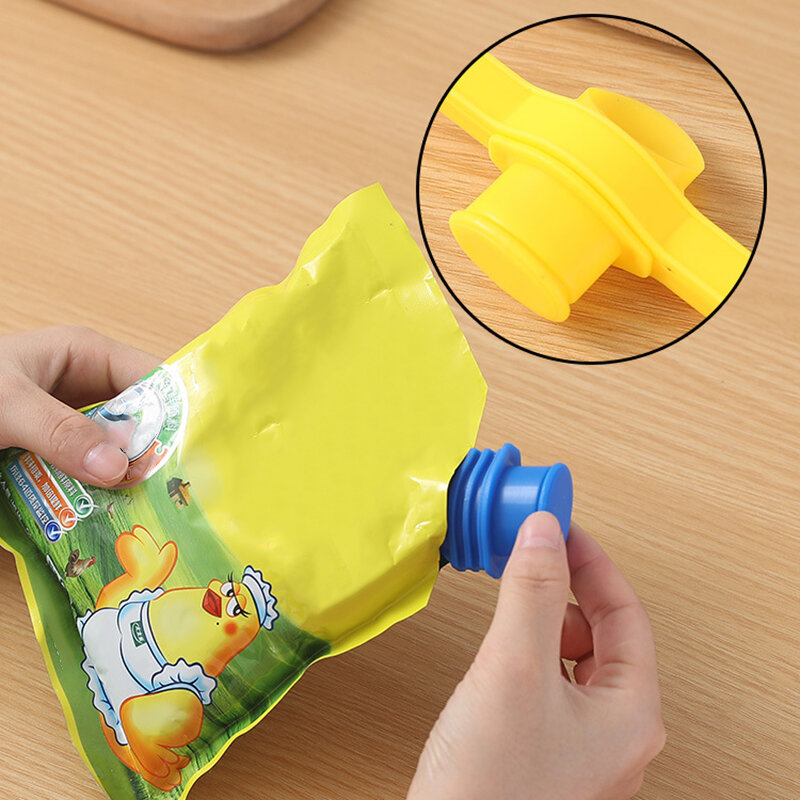 Food Sealing Clip with Discharge Nozzle Reusable Portable Tool for Home Kitchen AUG889
