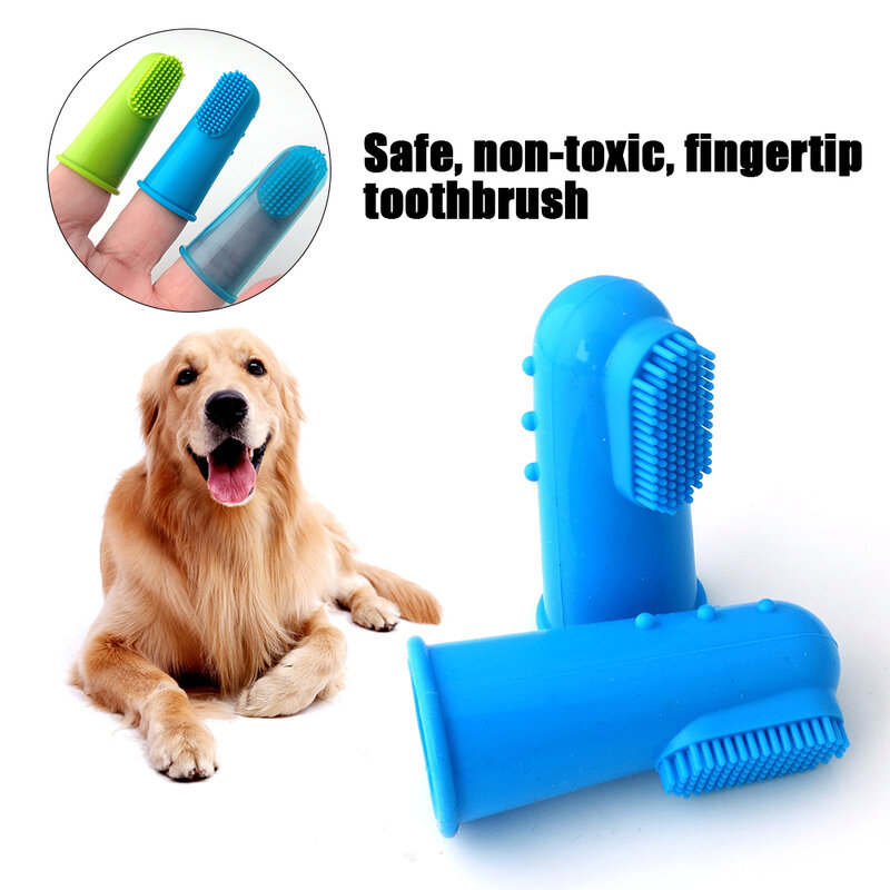 10PCS Super Soft Pet Finger Toothbrush Teddy Dog Brush Bad Breath Tartar Teeth Tool Dog Cleaning Supplies Prevent Mouth Disease