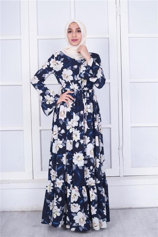 Nahen Osten Arabischen Dubai Islamische Kleidung Würdevoll Weibliche Blume Öffnen Abaya 2021 Retro Elegante Satin Robe Weibliche