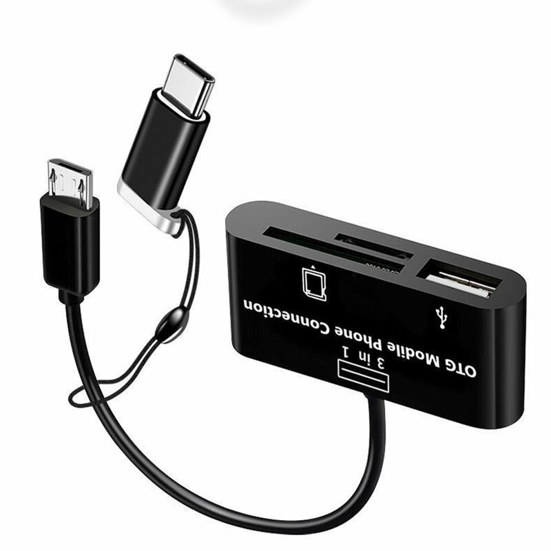 Bộ Chuyển Đổi OTG Đa Năng Loại-C Micro 3 Trong 1 USB Thẻ Nhớ TF Điện Thoại Di Động Đầu Đọc Thẻ OTG Chủ Nhà adapter Đầu Đọc Thẻ Dropshipping