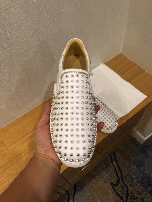 Sepatu Musim Panas Pria Merek Mewah Sepatu Pantofel Putih Sepatu Selip untuk Pria Sepatu Sol Merah Vulkanisasi untuk Pria Ukuran Besar 47 48