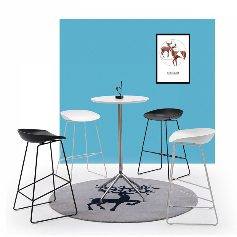 Скандинавский Железный барный стул с высокой ножкой, пластиковый лицевой барный стул, бытовой промышленный стиль, для отдыха, кафе, бара сту...