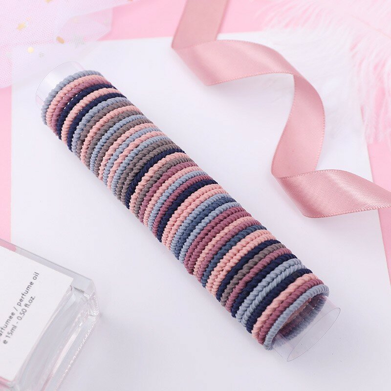 Meninas 50 peças de 3 cm faixa de borracha crianças gravata cabelo colorido acessórios para meninas crianças barato acessórios de cabelo