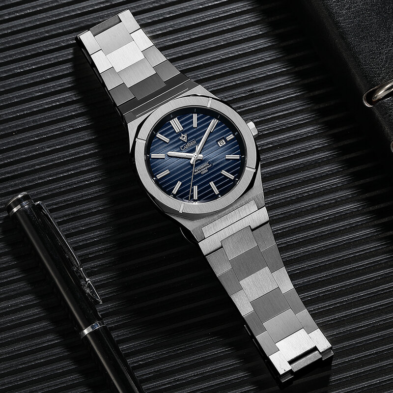 CADISEN zegarek dla nurka Retro luksusowe Sapphire MIYOTA 8215 niemiecki projektant mężczyźni automatyczne mechaniczne zegarki 10Bar wodoodporna świecenia
