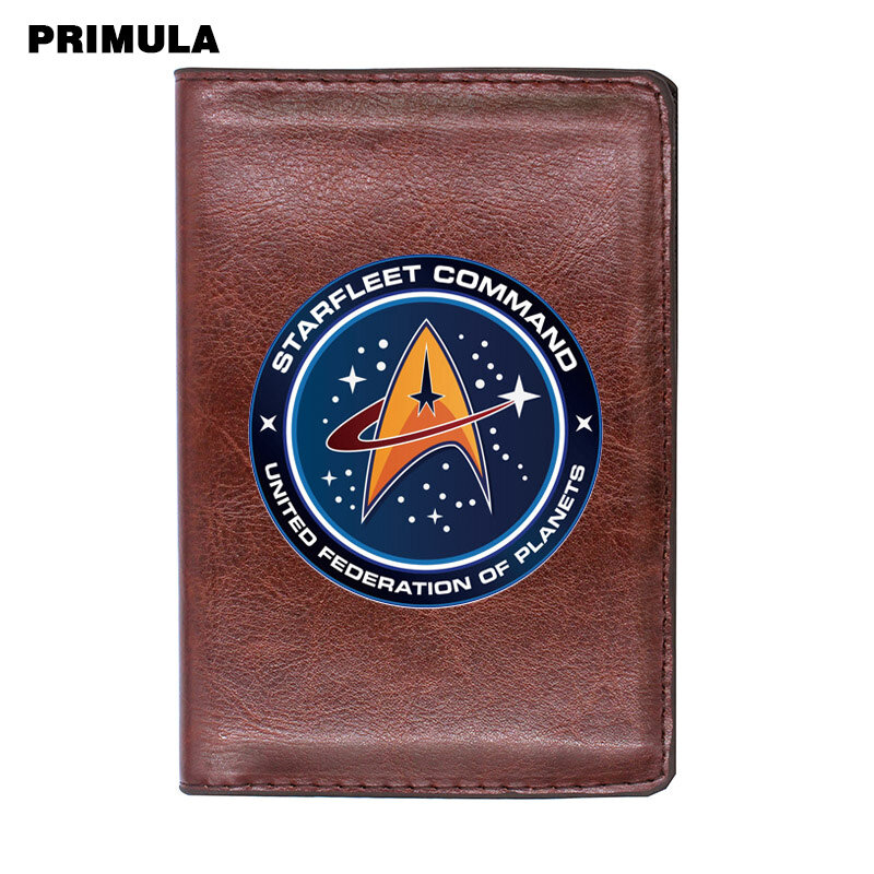 Hoge Kwaliteit Persoonlijkheid Starfleet Command Printing Paspoort Deksel Houder Id Credit Card Case Reizen Lederen Paspoort Portemonnee