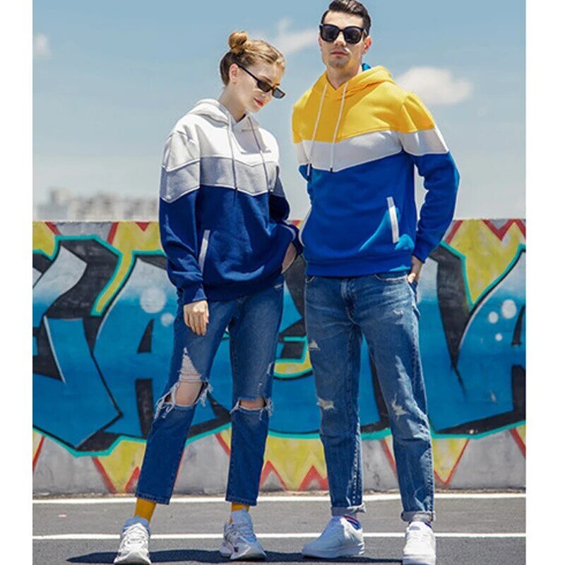 Mode Marke Plus Samt Mit Kapuze Sweatshirt patchwork Streetwear Hoodie Männer Harajuku frauen Mens Hoodies
