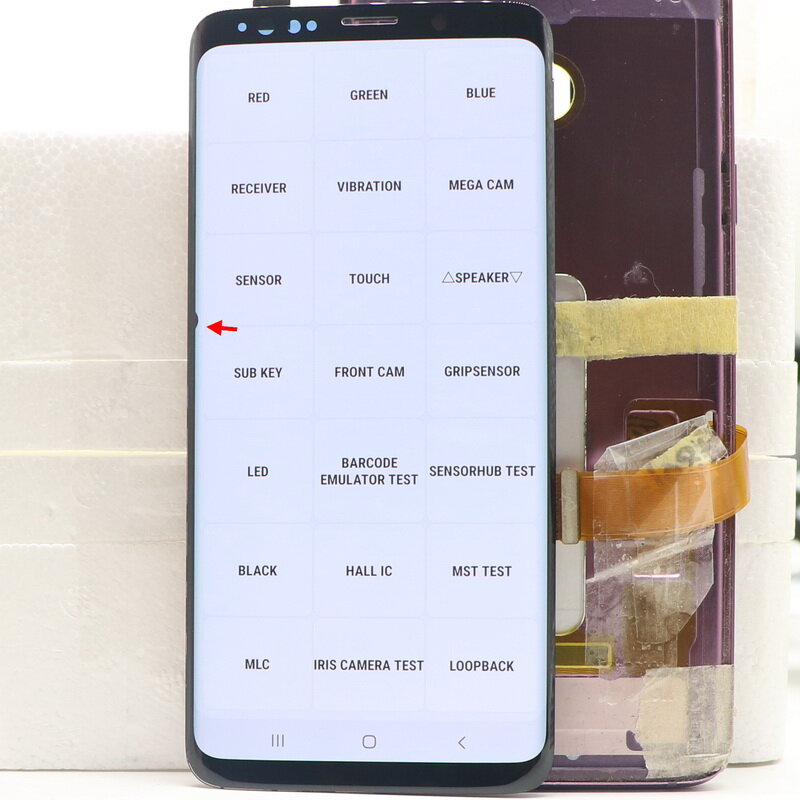 Digitizer AMOLED Asli untuk SAMSUNG Galaxy S9 Plus Layar LCD Layar Sentuh Digitizer S9 Plus G965 G965F Pengganti dengan Dots