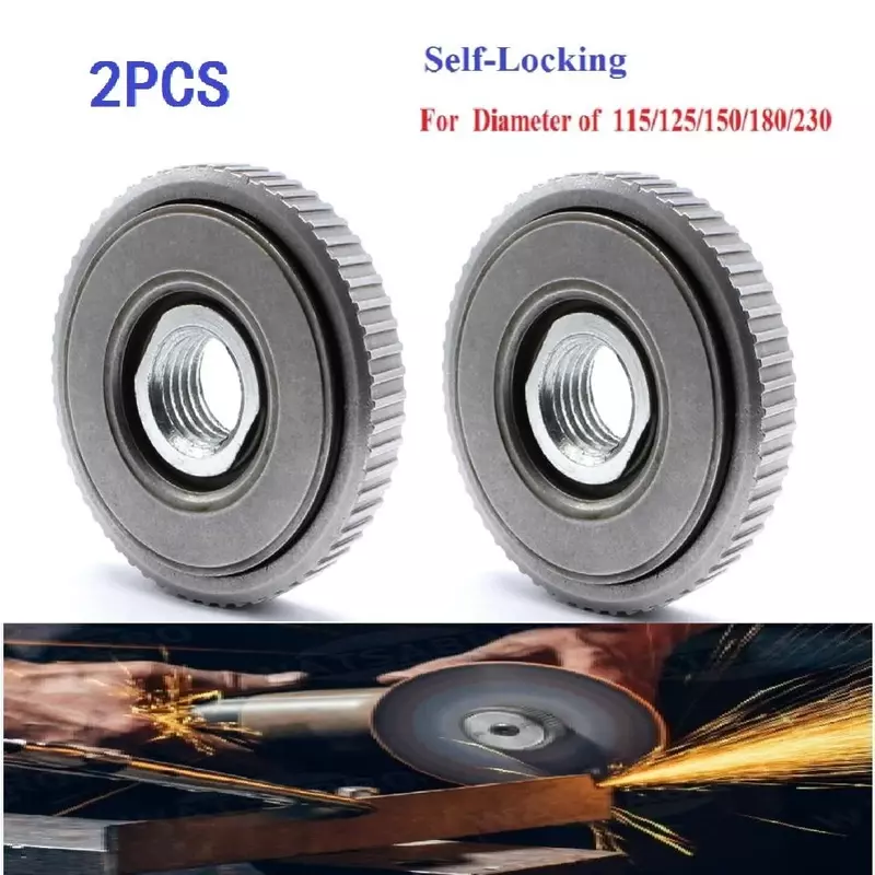 2pcs M14 Thread Angle Grinder Accessories Inner Outer Flange Nut Replacement Quick Release Power Tools For Bosch Makita