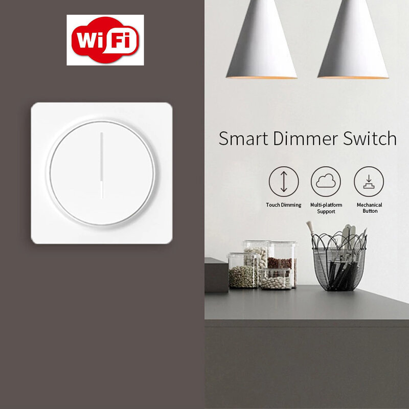 Lonsonho Tuya Smart Life WiFi Smart Dimmer Switch EU 220V Touchable Wall Light Switches Alexa Google Home Compatible