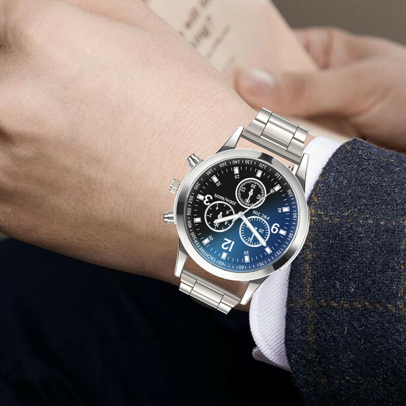 Quartz Wristwatch Men's Watches Classic Calendar Mens Business Steel Watch Relogio Masculino Popular Saati Ho