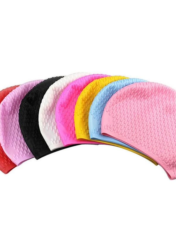 New Silicone Swimming Cap Adult Water Drop Swimming Cap Women Long Hair Swimming Cap Waterproof Non-Slip Ear Protection