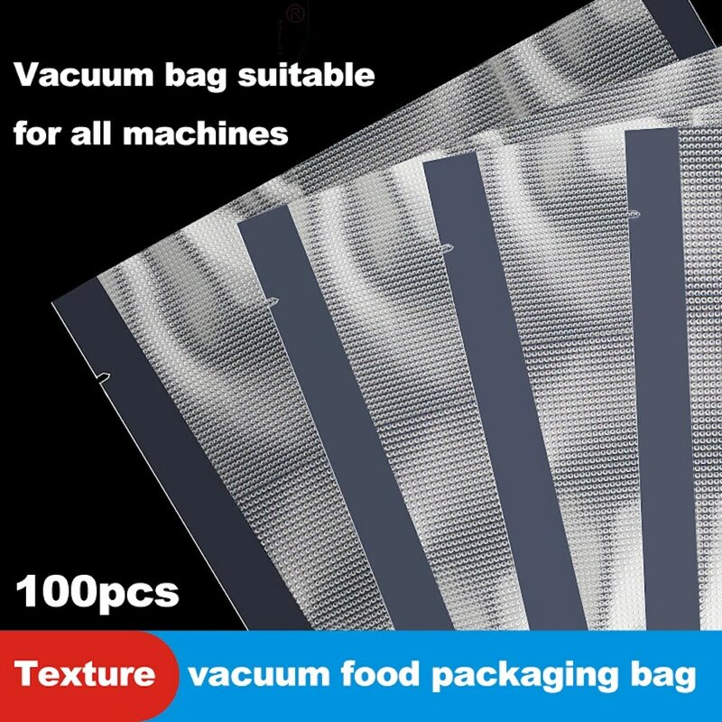 Bolsas de envasado al vacío para cocina, sellador sin Bpa para almacenamiento de alimentos, máquina de envasado al vacío, accesorios de cocina, 100 unids/lote