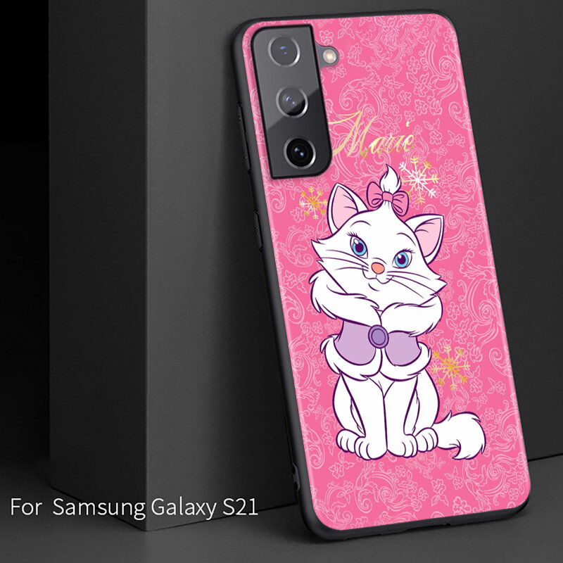 Coque de téléphone portable Disney Marie Cat, étui souple noir pour Samsung Galaxy S10 5G S10E S9 S8 S7 S6 S21 S20 FE Ultra Lite Edge Plus
