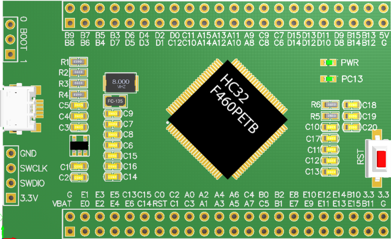 HC32F460PETB Core Board HDSC New Product Development Replaces STM32F103VET6