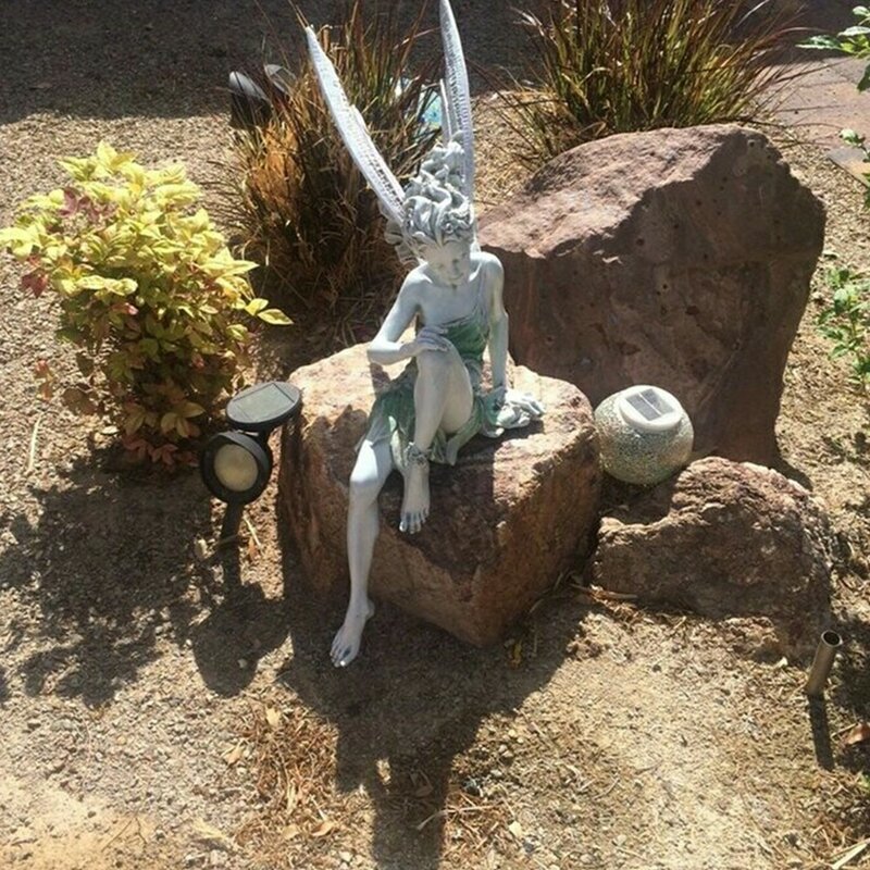 Niezależny kwiatową wróżkę anioł na skrzydła rękodzieło z żywicy ozdoby ogrodowe dekoracje ogrodowe prezentowanie domu
