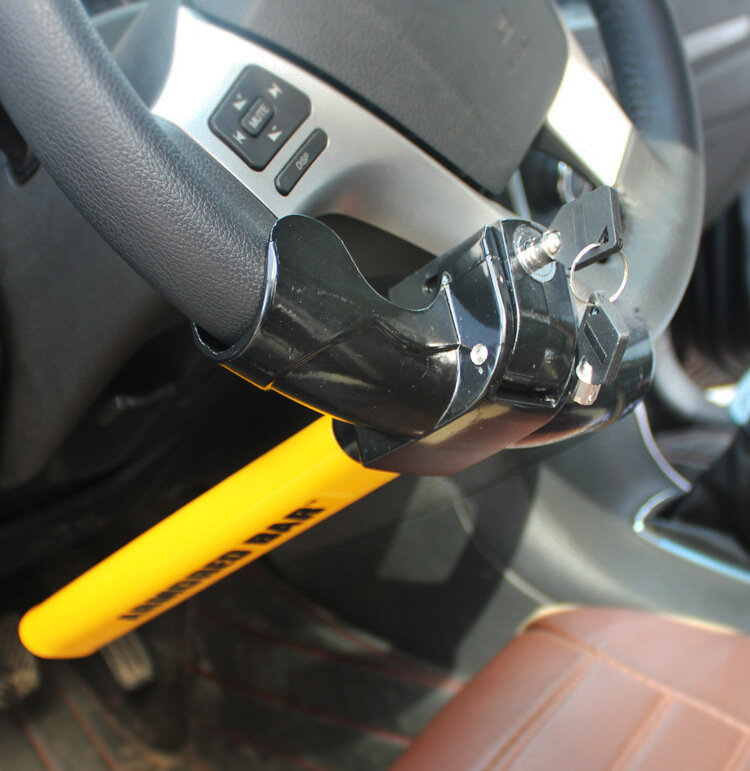 T-tipo bloqueio de volante do carro anti roubo auto-defesa proteção automóvel bloqueio de direção de segurança fechaduras de carro acessórios